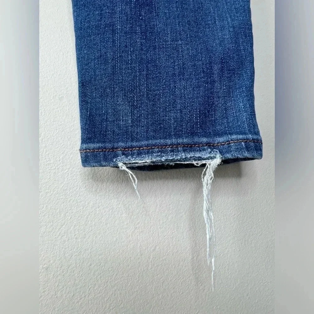 J. Crew distressed toothpick skinny jeans size 28 dark blue wash comfy